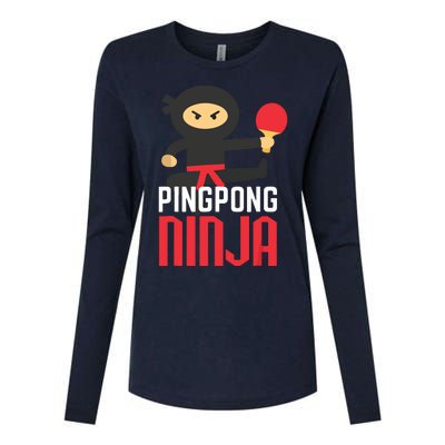 Funny Ping Pong Ninja Shirts Table Tennis Womens Cotton Relaxed Long Sleeve T-Shirt