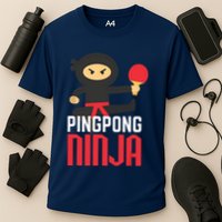 Funny Ping Pong Ninja Shirts Table Tennis Cooling Performance Crew T-Shirt