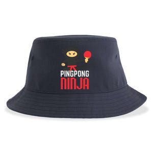 Funny Ping Pong Ninja Shirts Table Tennis Sustainable Bucket Hat