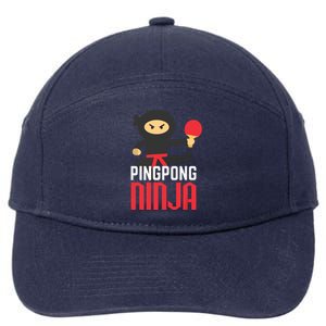 Funny Ping Pong Ninja Shirts Table Tennis 7-Panel Snapback Hat