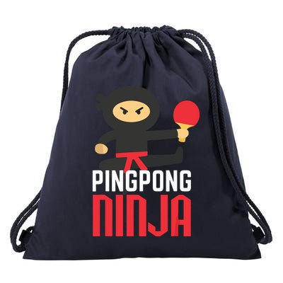 Funny Ping Pong Ninja Shirts Table Tennis Drawstring Bag