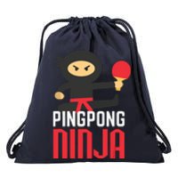 Funny Ping Pong Ninja Shirts Table Tennis Drawstring Bag