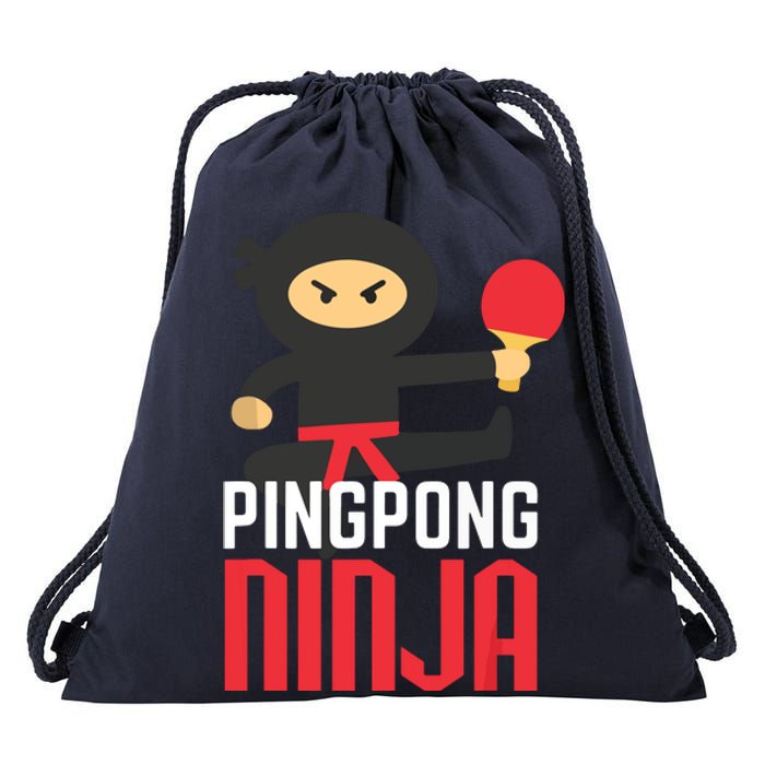 Funny Ping Pong Ninja Shirts Table Tennis Drawstring Bag