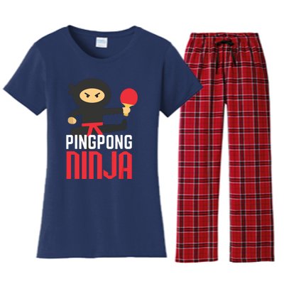 Funny Ping Pong Ninja Shirts Table Tennis Women's Flannel Pajama Set