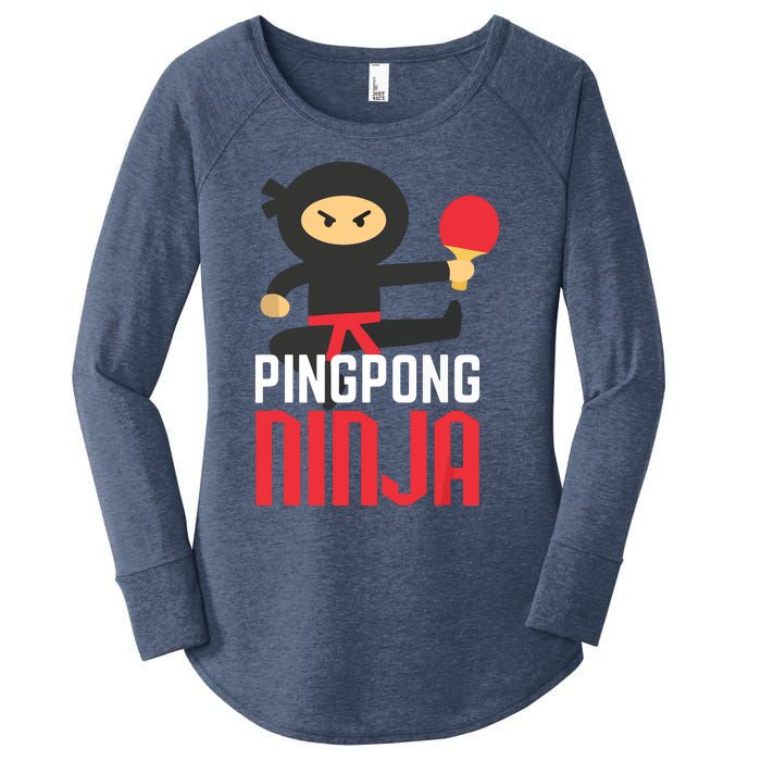 Funny Ping Pong Ninja Shirts Table Tennis Women's Perfect Tri Tunic Long Sleeve Shirt