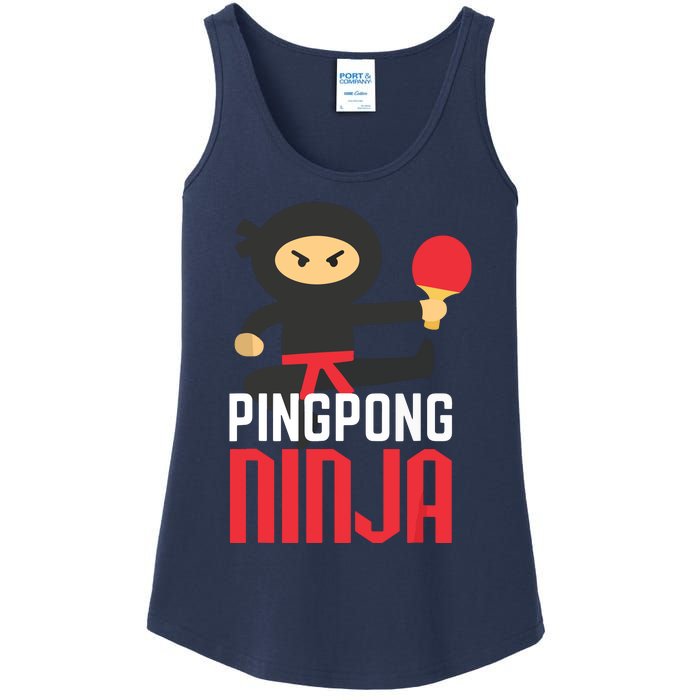 Funny Ping Pong Ninja Shirts Table Tennis Ladies Essential Tank