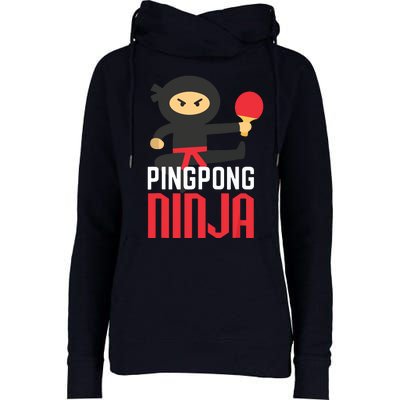 Funny Ping Pong Ninja Shirts Table Tennis Womens Funnel Neck Pullover Hood