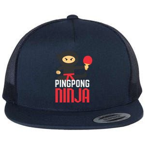 Funny Ping Pong Ninja Shirts Table Tennis Flat Bill Trucker Hat