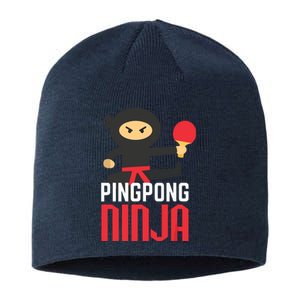 Funny Ping Pong Ninja Shirts Table Tennis Sustainable Beanie