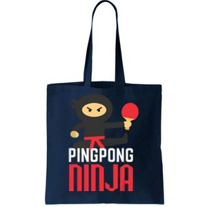 Funny Ping Pong Ninja Shirts Table Tennis Tote Bag