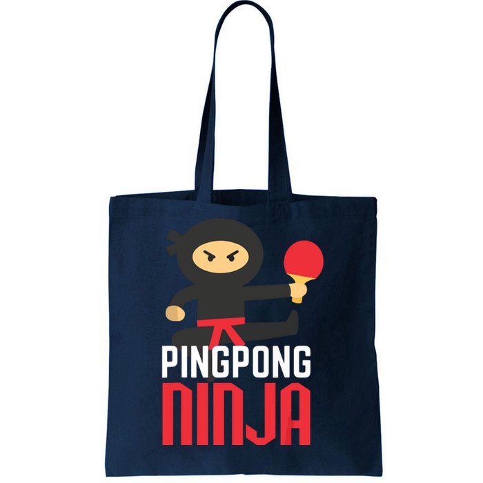 Funny Ping Pong Ninja Shirts Table Tennis Tote Bag