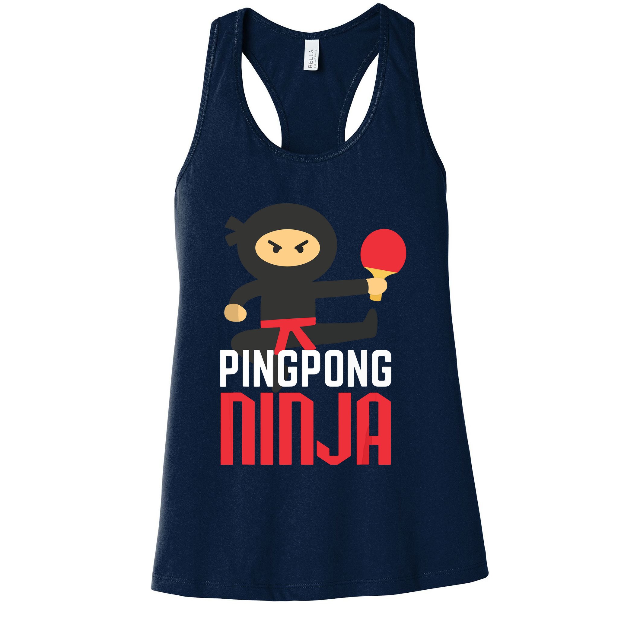 Funny Ping Pong Ninja Shirts Table Tennis Womens Tank Top