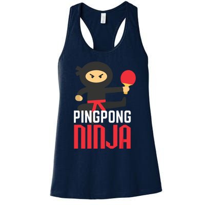 Funny Ping Pong Ninja Shirts Table Tennis Women's Racerback Tank