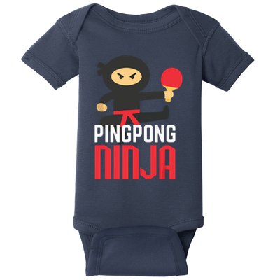 Funny Ping Pong Ninja Shirts Table Tennis Baby Bodysuit