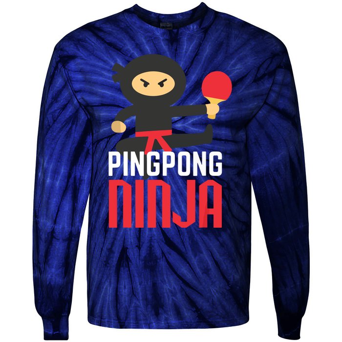 Funny Ping Pong Ninja Shirts Table Tennis Tie-Dye Long Sleeve Shirt