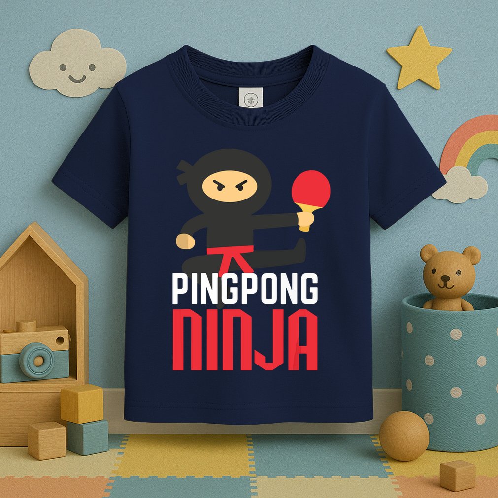 Funny Ping Pong Ninja Shirts Table Tennis Toddler T-Shirt
