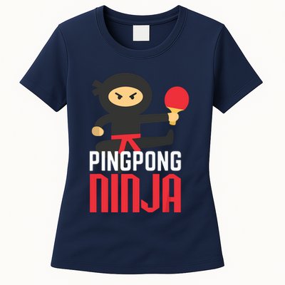 Funny Ping Pong Ninja Shirts Table Tennis Womens T-Shirt
