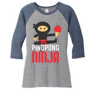 Funny Ping Pong Ninja Shirts Table Tennis Women's Tri-Blend 3/4-Sleeve Raglan Shirt