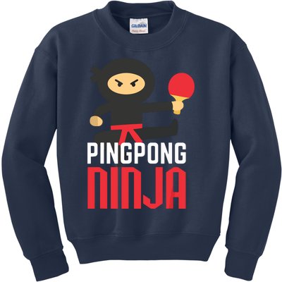 Funny Ping Pong Ninja Shirts Table Tennis Kids Sweatshirt