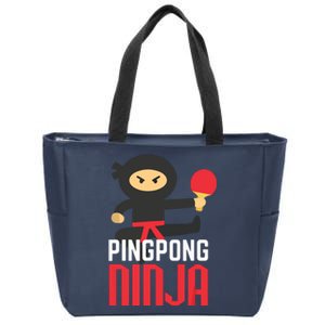 Funny Ping Pong Ninja Shirts Table Tennis Zip Tote Bag