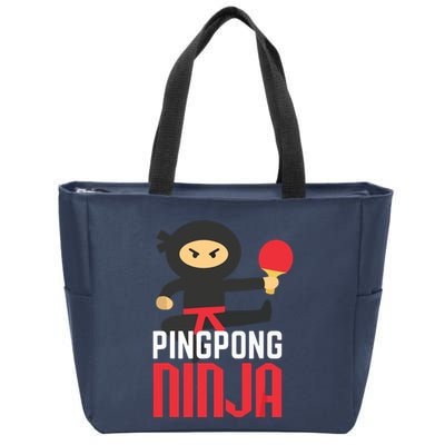 Funny Ping Pong Ninja Shirts Table Tennis Zip Tote Bag