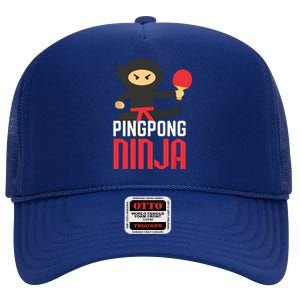 Funny Ping Pong Ninja Shirts Table Tennis High Crown Mesh Back Trucker Hat