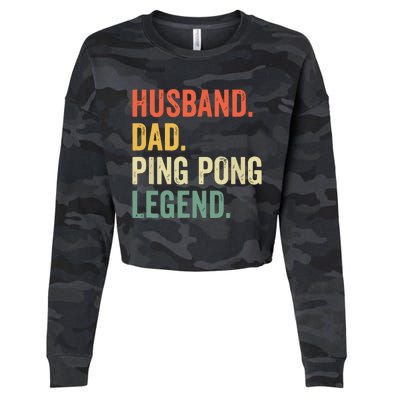 Funny Ping Pong Husband Dad Table Tennis Legend Vintage Cropped Pullover Crew