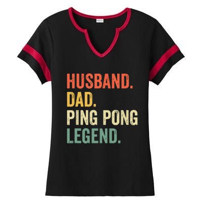 Funny Ping Pong Husband Dad Table Tennis Legend Vintage Ladies Halftime Notch Neck Tee