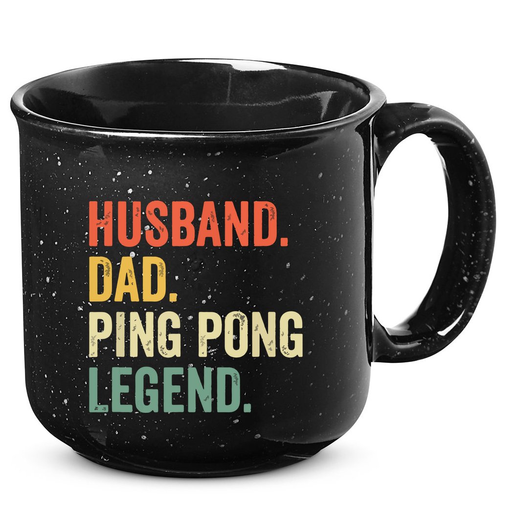 Funny Ping Pong Husband Dad Table Tennis Legend Vintage 15oz Campfire Ceramic Mug