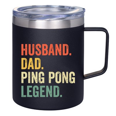 Funny Ping Pong Husband Dad Table Tennis Legend Vintage 12oz Stainless Steel Coffee Mug