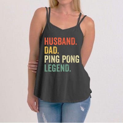 Funny Ping Pong Husband Dad Table Tennis Legend Vintage Women's Strappy Tank