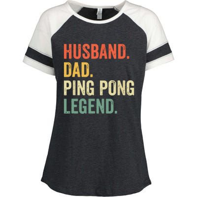 Funny Ping Pong Husband Dad Table Tennis Legend Vintage Enza Ladies Jersey Colorblock Tee