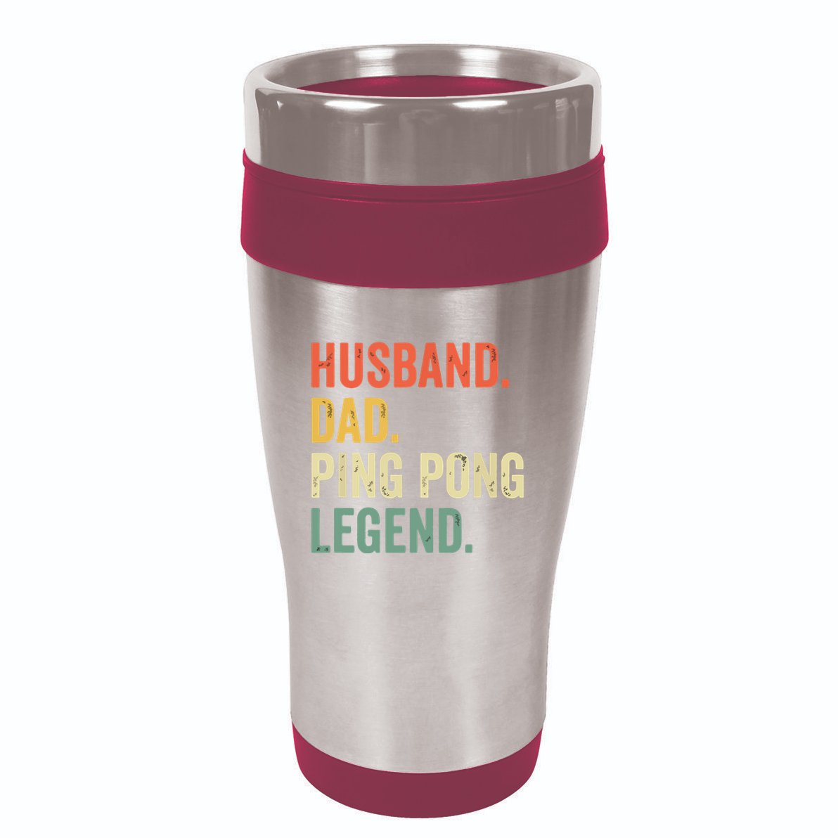 Funny Ping Pong Husband Dad Table Tennis Legend Vintage 16oz Travel Tumbler