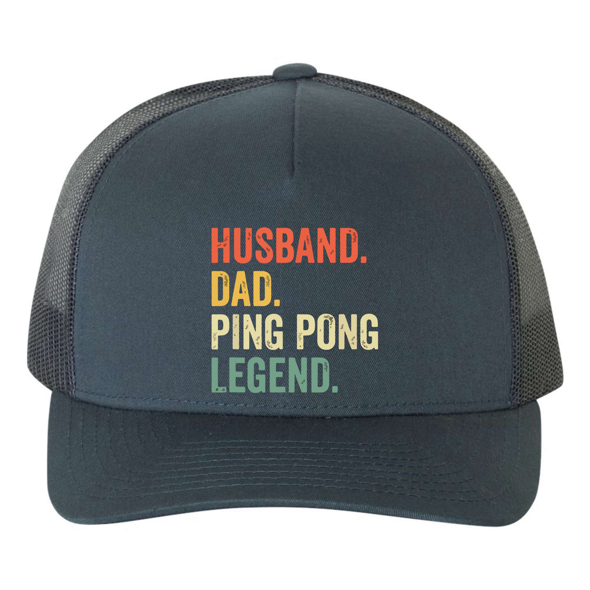 Funny Ping Pong Husband Dad Table Tennis Legend Vintage Yupoong Adult 5-Panel Trucker Hat
