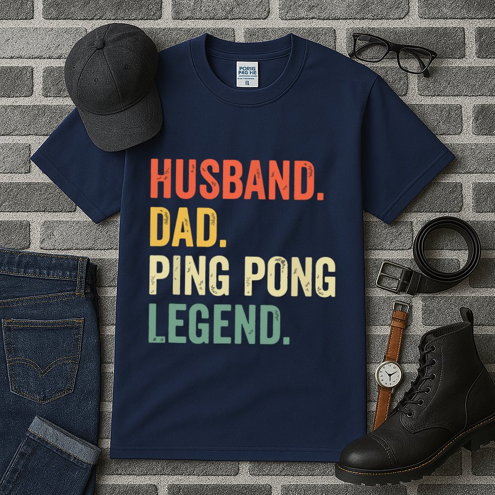 Funny Ping Pong Husband Dad Table Tennis Legend Vintage Tall T-Shirt