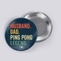 Funny Ping Pong Husband Dad Table Tennis Legend Vintage Button