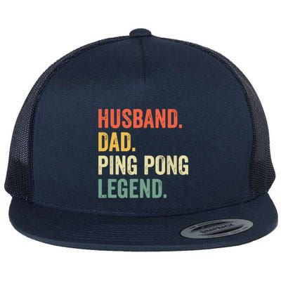 Funny Ping Pong Husband Dad Table Tennis Legend Vintage Flat Bill Trucker Hat