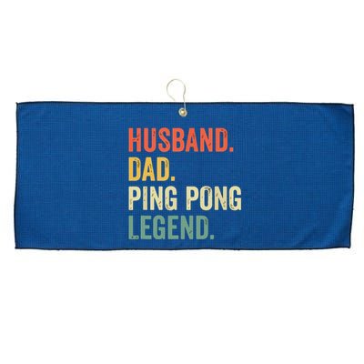 Funny Ping Pong Husband Dad Table Tennis Legend Vintage Large Microfiber Waffle Golf Towel