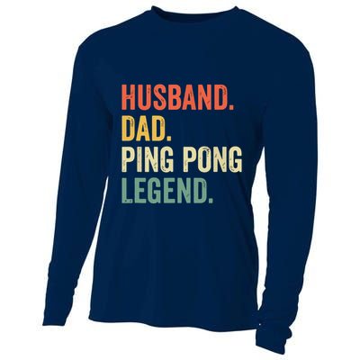 Funny Ping Pong Husband Dad Table Tennis Legend Vintage Cooling Performance Long Sleeve Crew