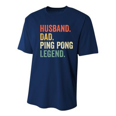 Funny Ping Pong Husband Dad Table Tennis Legend Vintage Youth Performance Sprint T-Shirt