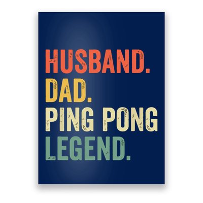 Funny Ping Pong Husband Dad Table Tennis Legend Vintage Poster