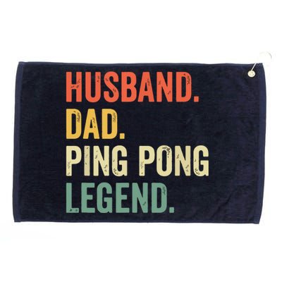 Funny Ping Pong Husband Dad Table Tennis Legend Vintage Grommeted Golf Towel