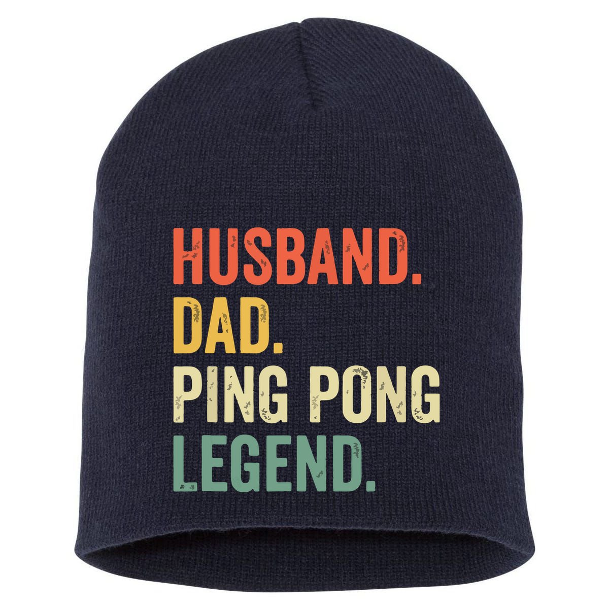 Funny Ping Pong Husband Dad Table Tennis Legend Vintage Short Acrylic Beanie