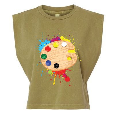 Funny Paint Pallet Art For Painting Artist Garment-Dyed Women's Muscle Tee