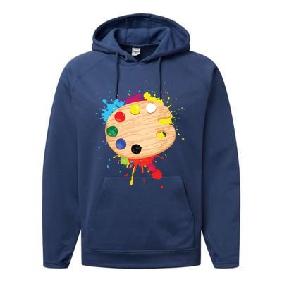 Funny Paint Pallet Art For Painting Artist Performance Fleece Hoodie