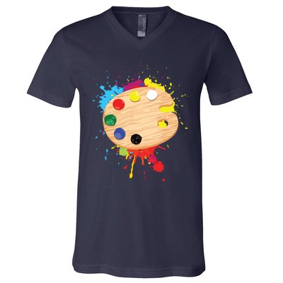 Funny Paint Pallet Art For Painting Artist V-Neck T-Shirt