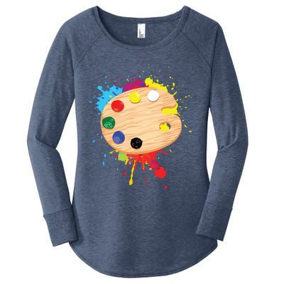 Funny Paint Pallet Art For Painting Artist Women's Perfect Tri Tunic Long Sleeve Shirt