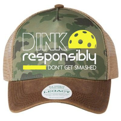 Funny Pickleball Player Dink Responsibly Don't Get Smashed Legacy Tie Dye Trucker Hat