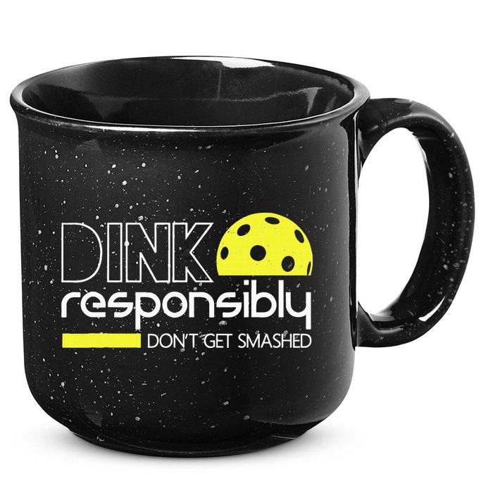 Funny Pickleball Player Dink Responsibly Don't Get Smashed 15oz Campfire Ceramic Mug
