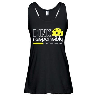Funny Pickleball Player Dink Responsibly Don't Get Smashed Ladies Essential Flowy Tank